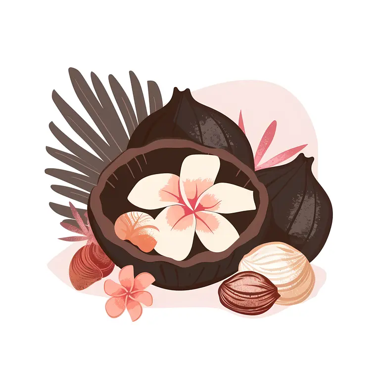 Dark Coconut and Plumeria with Shells