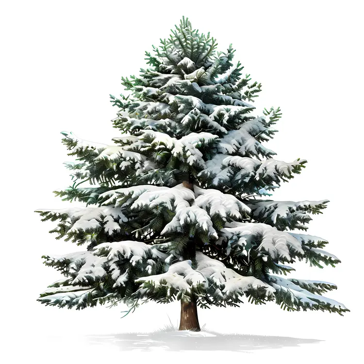 Snow-covered Pine Tree Illustration