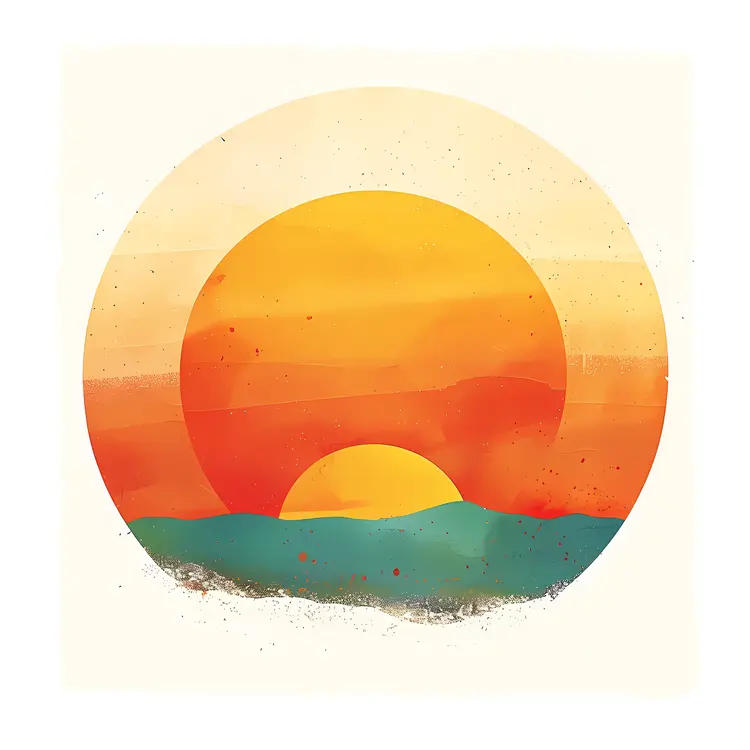 Beautiful Sunset Over Horizon