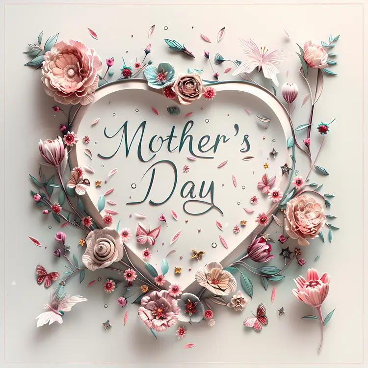 Mother's Day Card with Floral Heart
