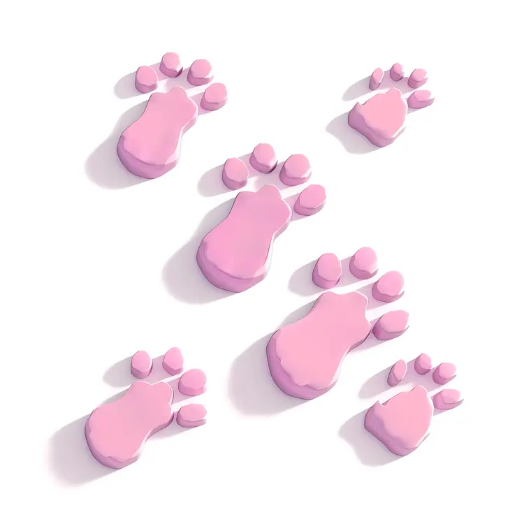 Cute Pink Paw Prints
