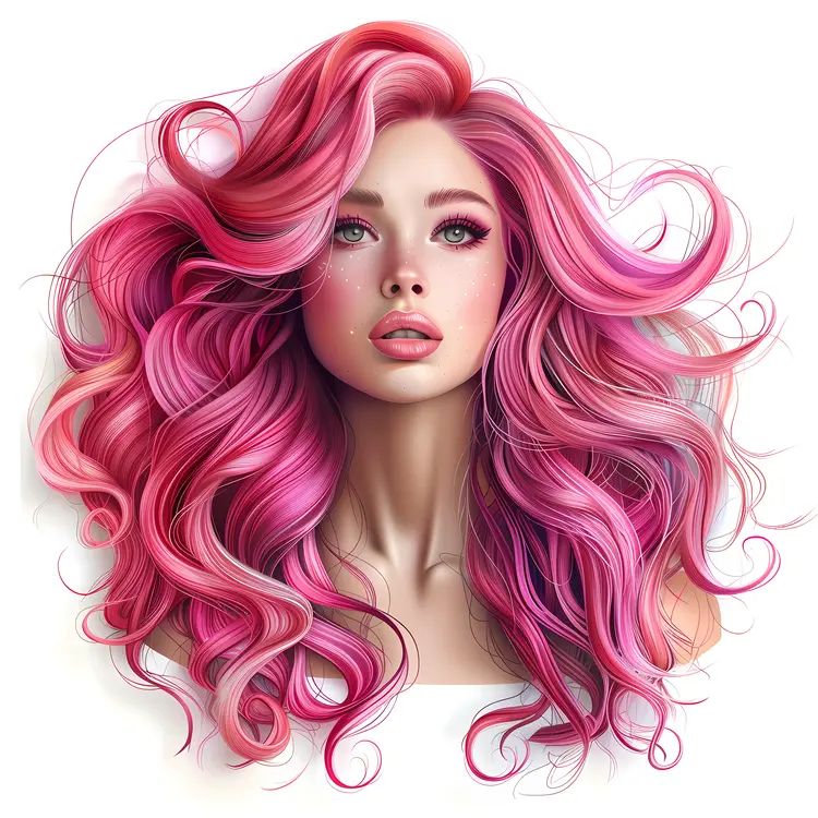 Pink Hair with Curls