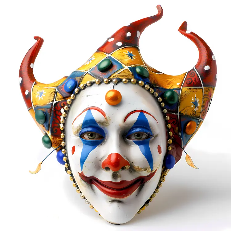 Colorful Jester Clown Mask