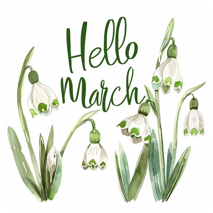 Snowdrop Flowers Hello March
