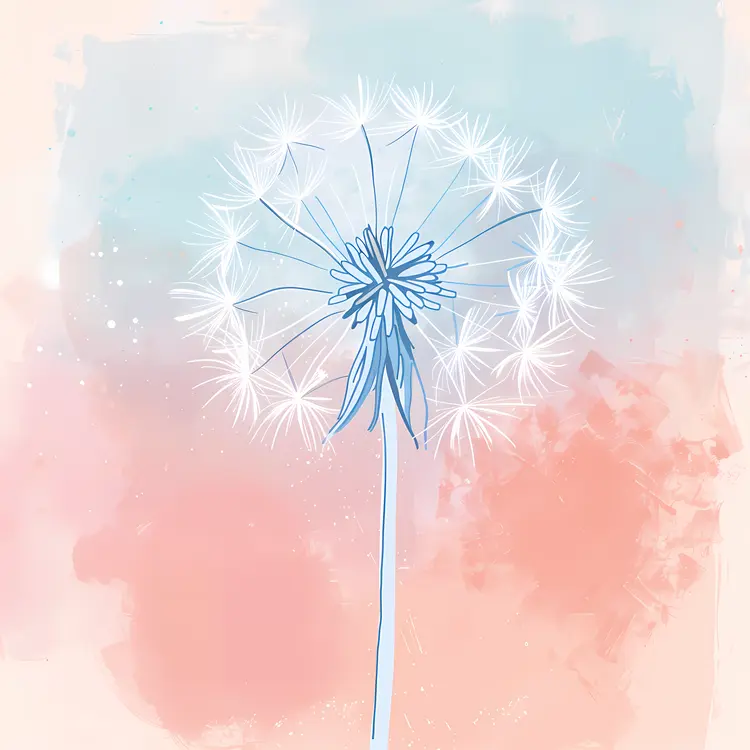 Delicate Dandelion in Pastel Colors