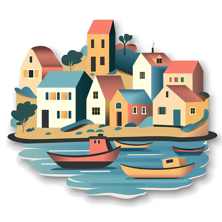 Colorful Houses by the Water