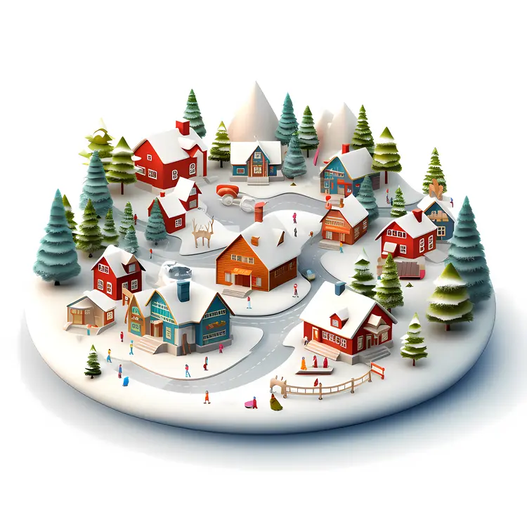 Snowy Winter Village