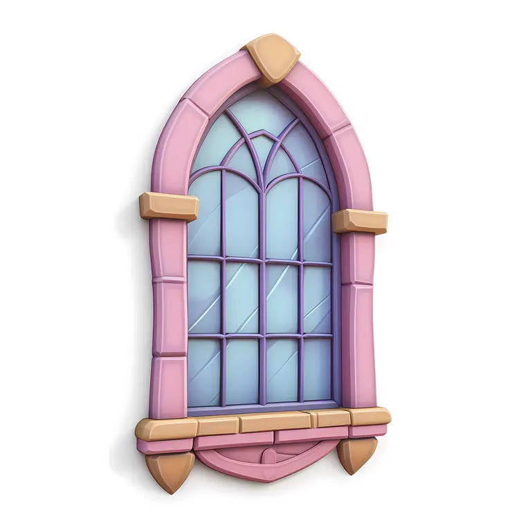 Pink Gothic Arched Window