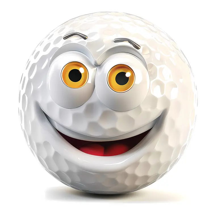 Smiling Golf Ball Cartoon