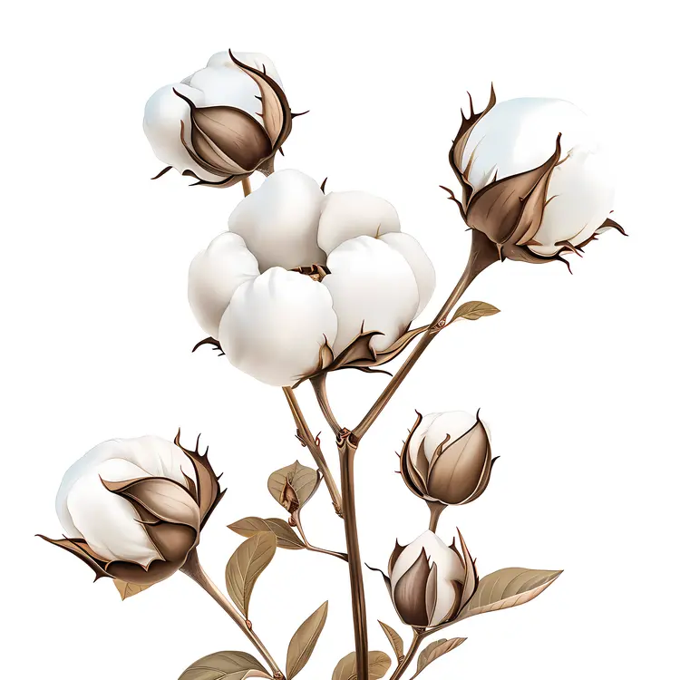Cotton Plant with Bolls