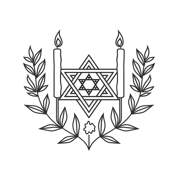 Candles and Star of David for Hanukkah
