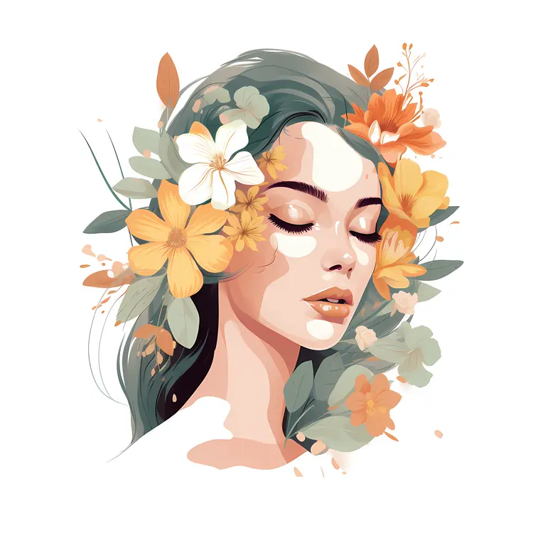 Woman with Floral Headpiece
