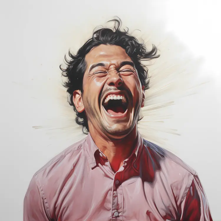 Laughing Man Cartoon Character