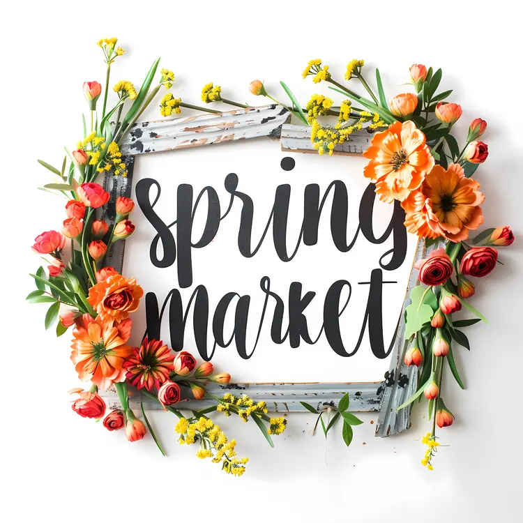 Spring Market with Floral Decorations