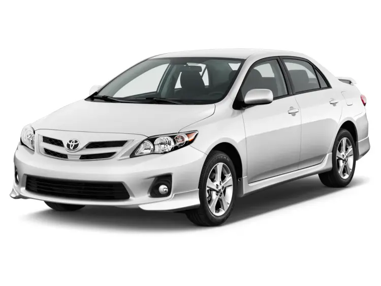 White Sedan Car on Transparent Background