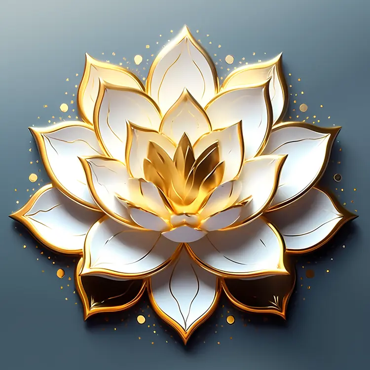 Elegant Golden Lotus Flower