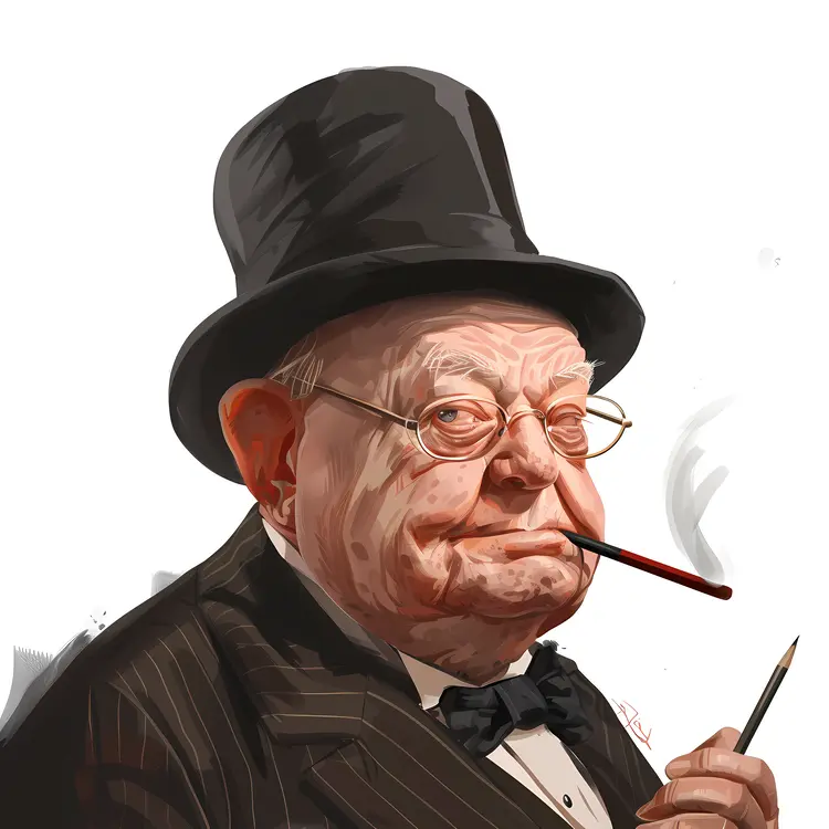 Old Man with Cigarette and Top Hat