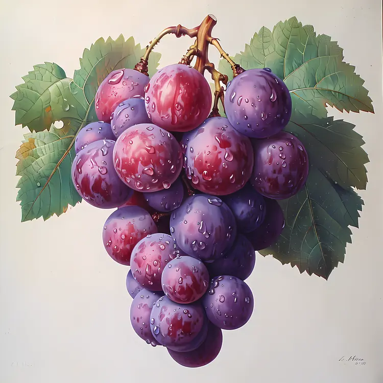 Fresh Juicy Grapes on Vine