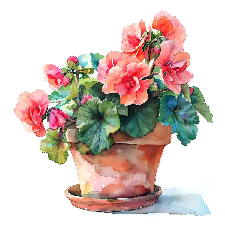 Pink Flowers in a Pot