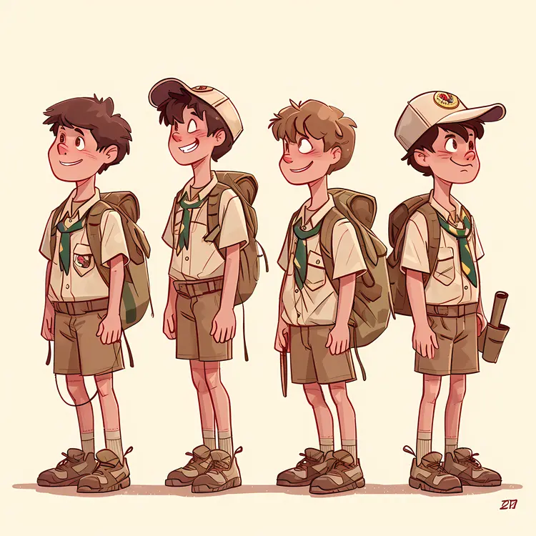 Group of Boy Scouts in Uniform