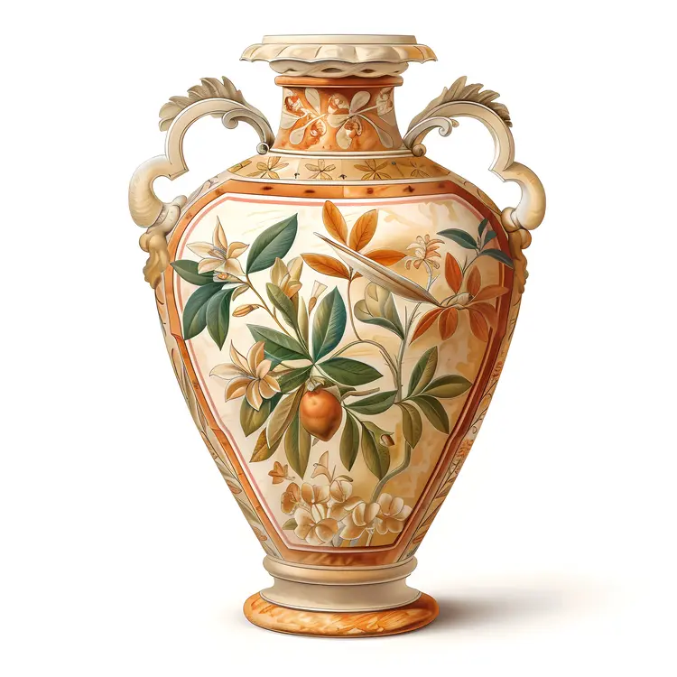 Ornate Floral Ceramic Vase