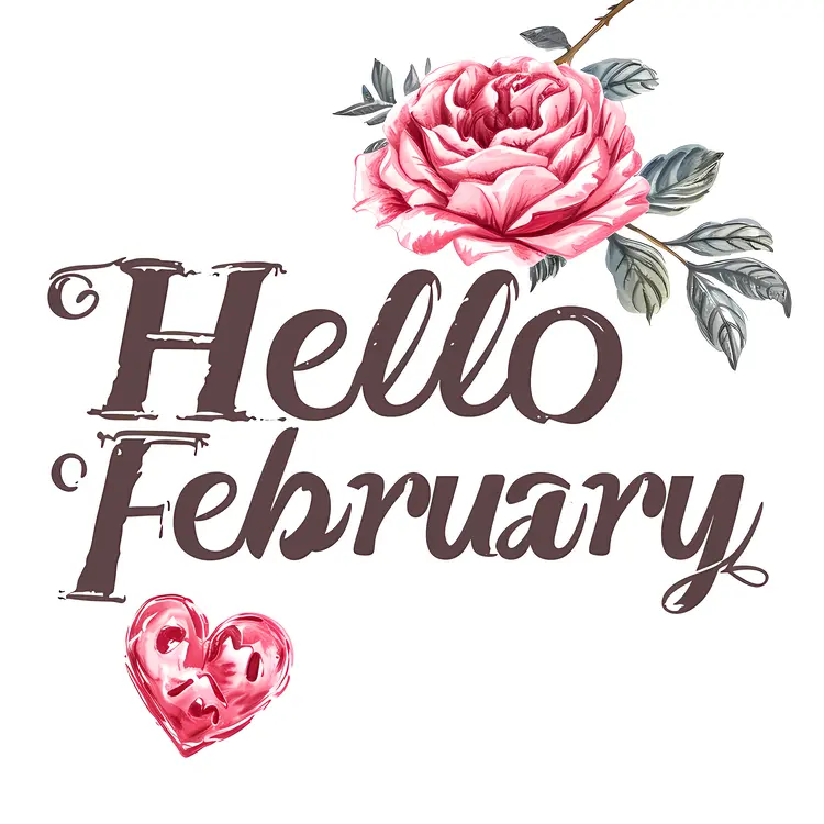 Hello February with Rose and Heart
