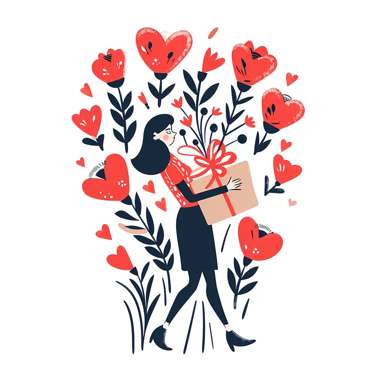 Woman with Gift Box