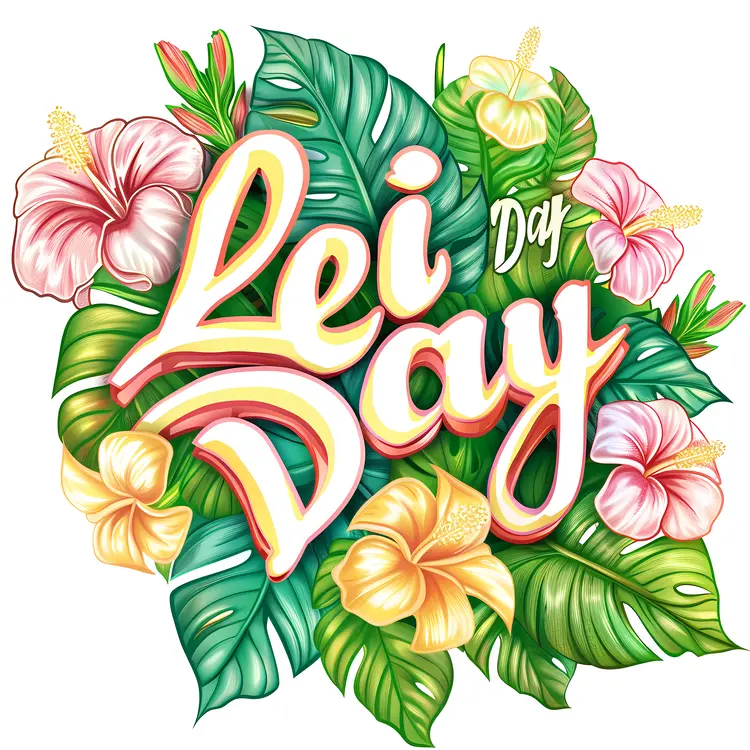 Lei Day Celebration with Tropical Flowers