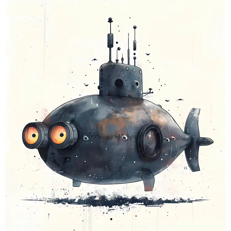 Black Steampunk Submarine