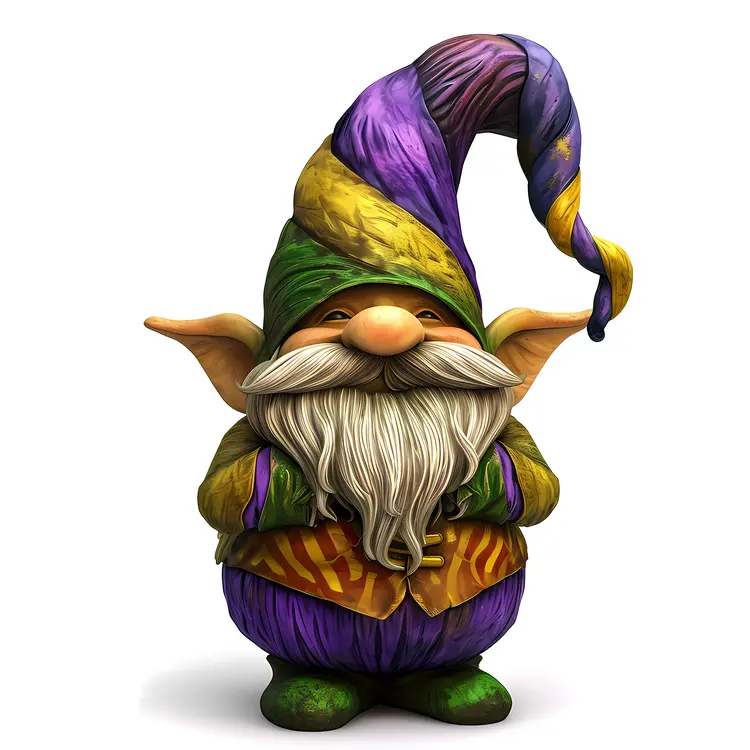 Colorful Gnome with Twisted Hat