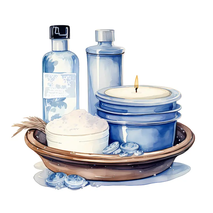 Spa Set with Candle and Bottles