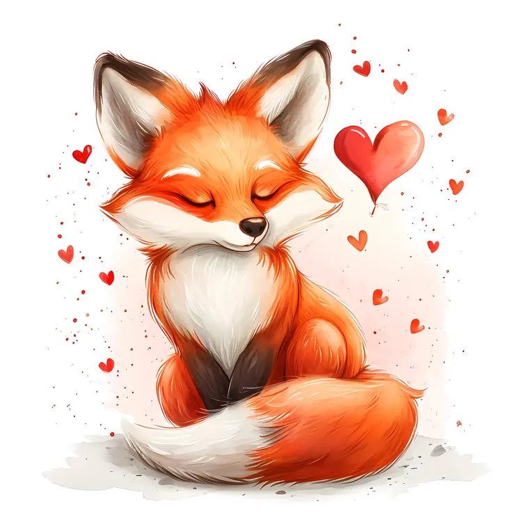 Charming Fox with a Heart