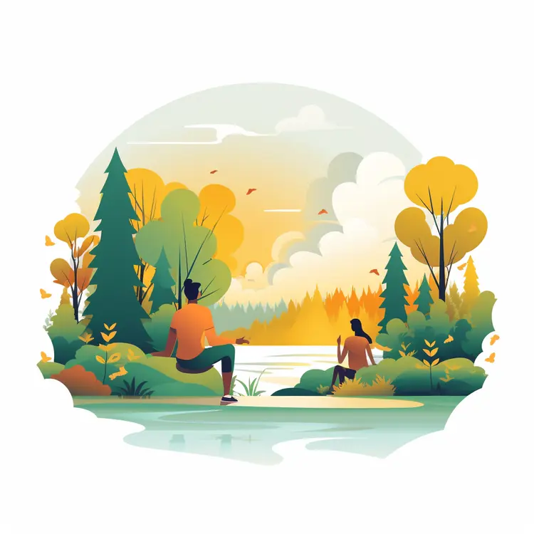 People Fishing by the Lake