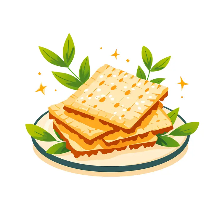 Crackers on a Plate with Leaves