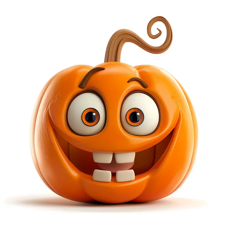 Smiling Orange Pumpkin Cartoon