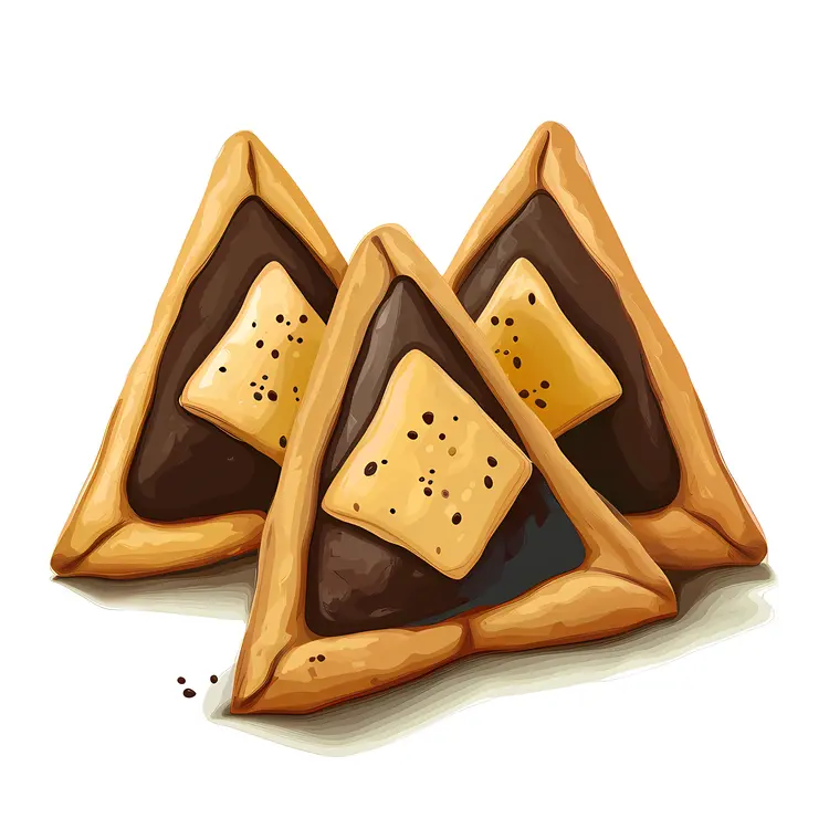 Triangle Pastries with Chocolate and Cream Filling