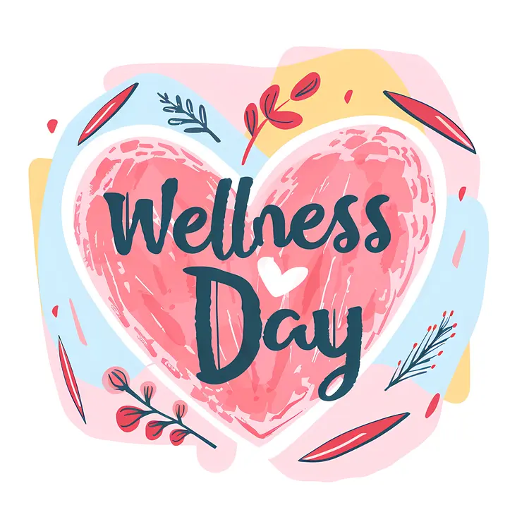 Wellness Day with Heart and Floral Design
