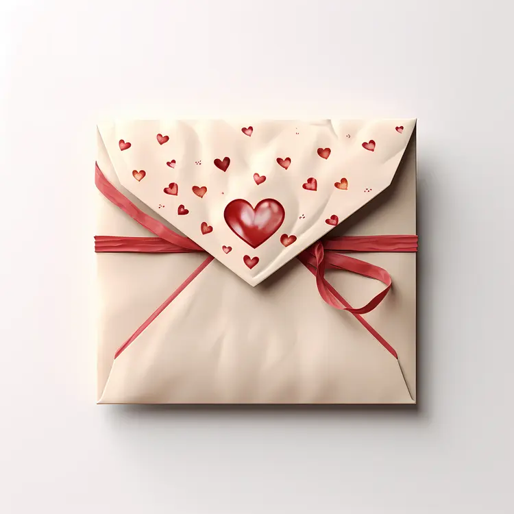 Heart Decorated Envelope for Valentine's Day