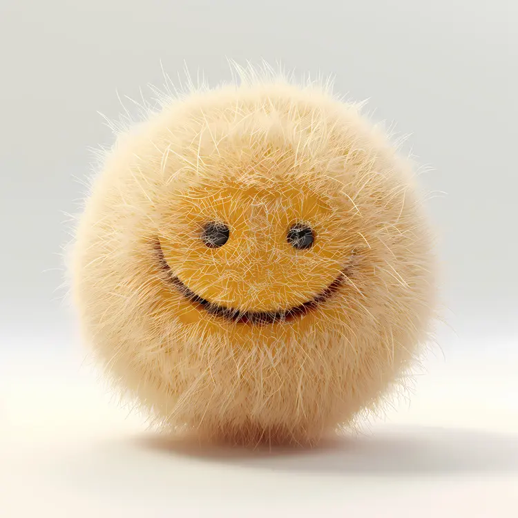 Cute Fuzzy Smiley Ball