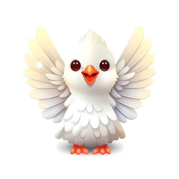 Cute Bird with Orange Beak and Big Eyes