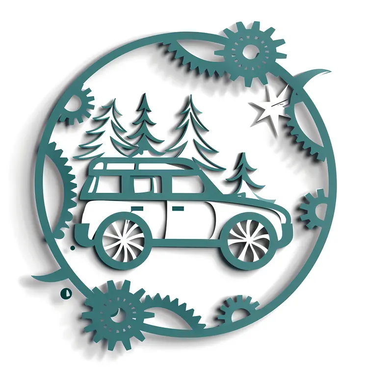 Paper Car in Forest Design