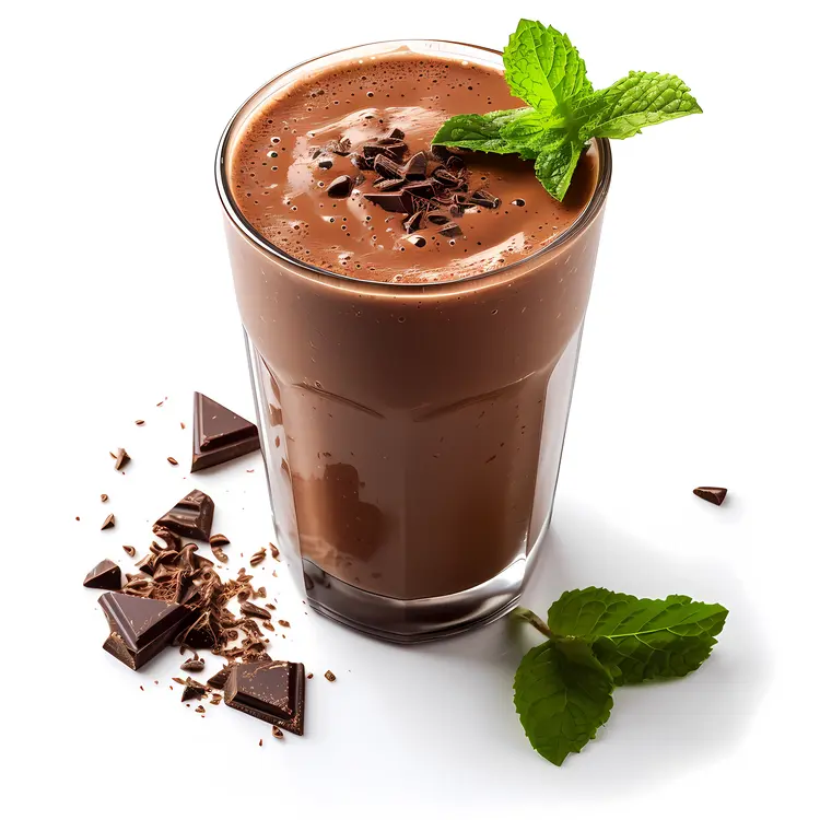 Chocolate Milkshake with Mint Garnish