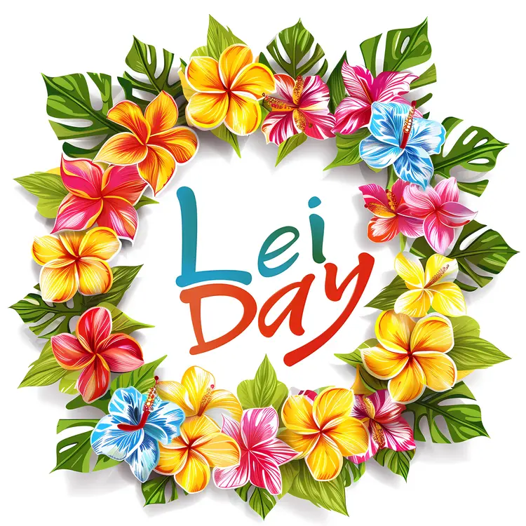 Colorful Lei Day Celebration with Flowers