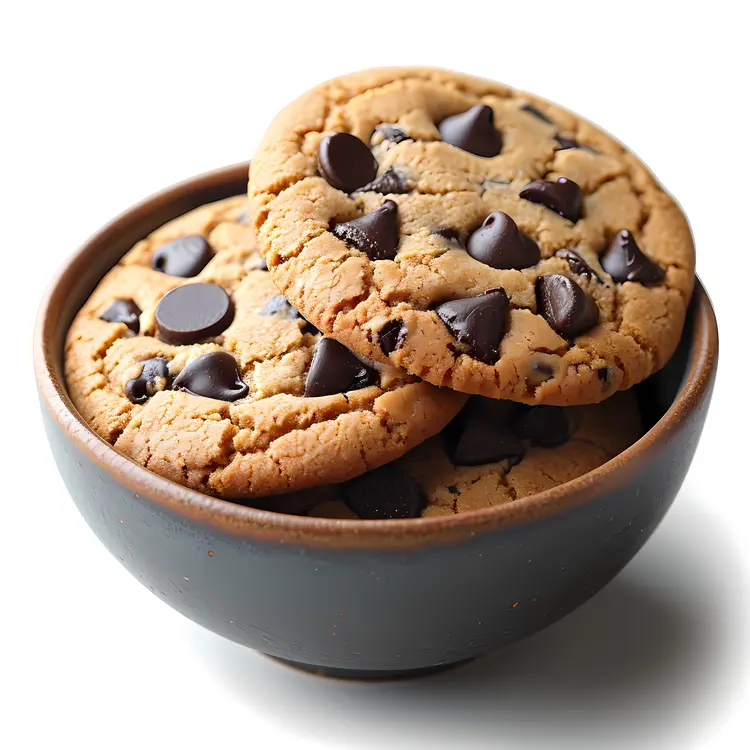 Delicious Chocolate Chip Cookies in a Bowl