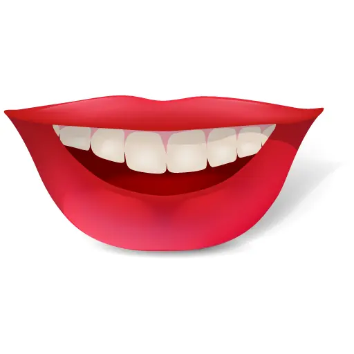 Cartoon Red Lips with Teeth Illustration