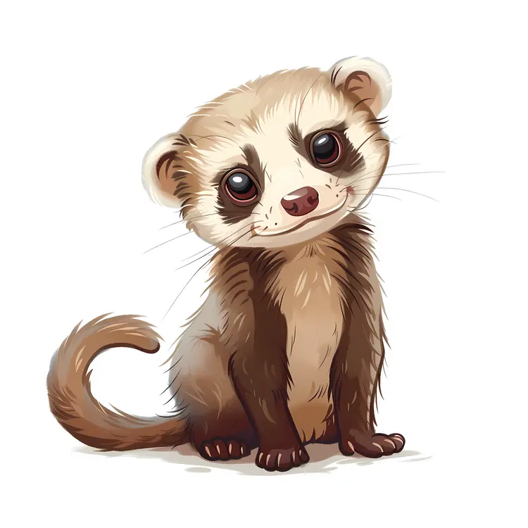 Cute Ferret Illustration