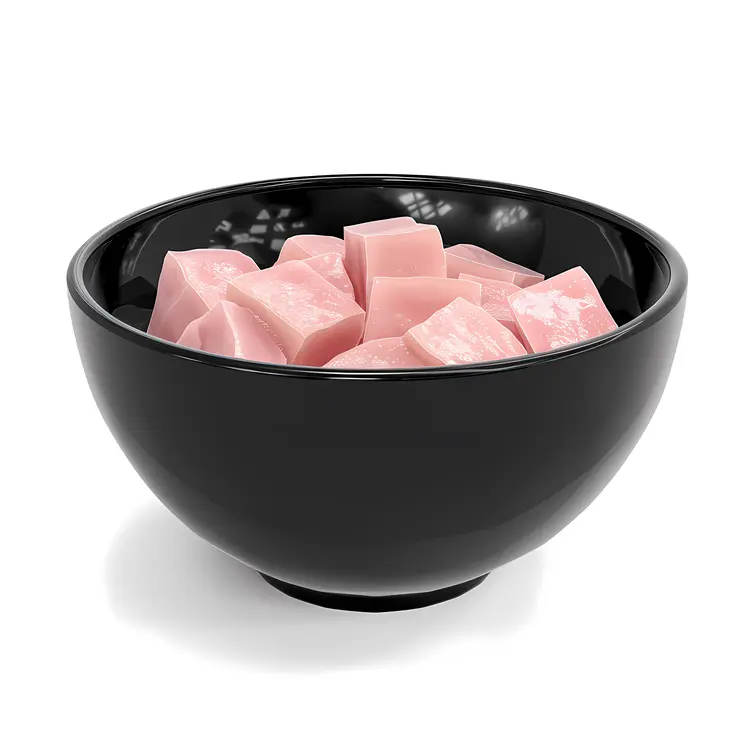 Pink Cubes in Black Bowl