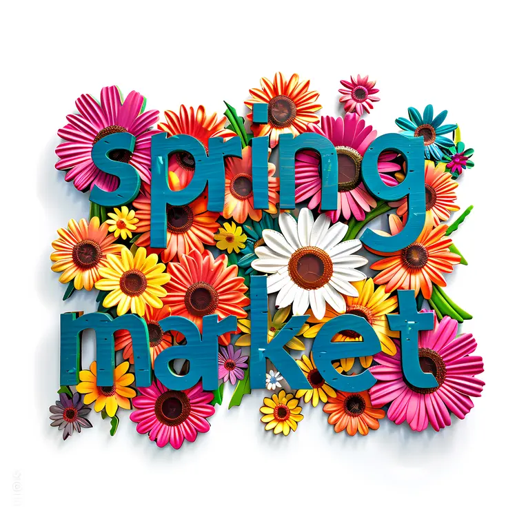 Spring Market Colorful Flowers