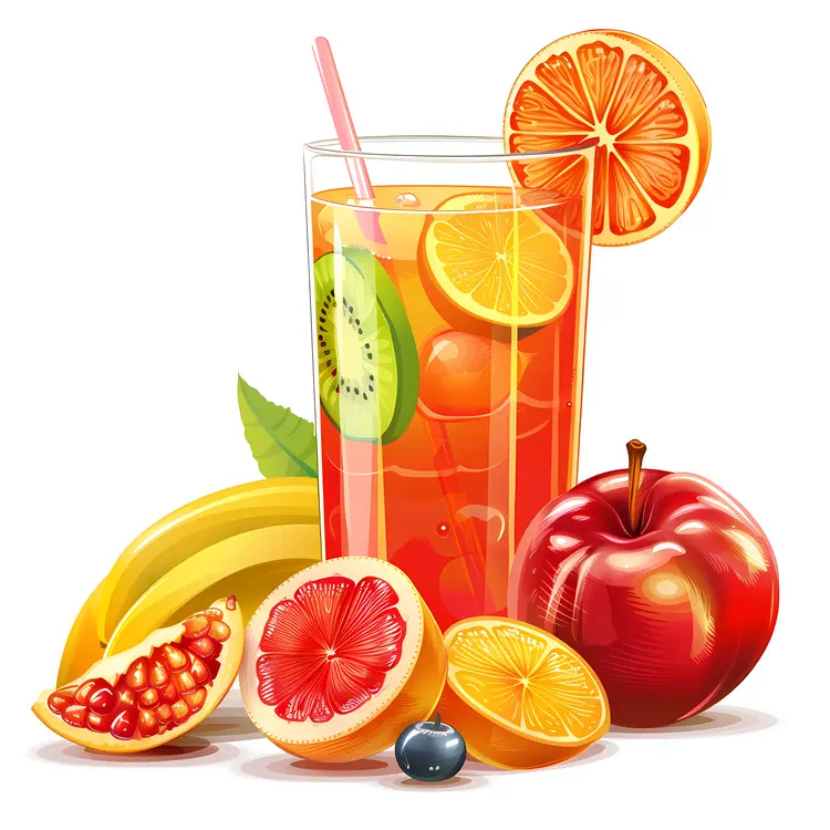 Refreshing Mixed Fruit Juice with Apple and Banana