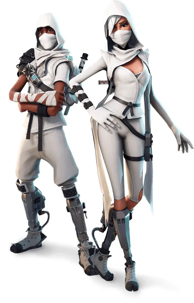 White Ninja Characters in Action